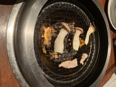 焼き肉とエリンギ